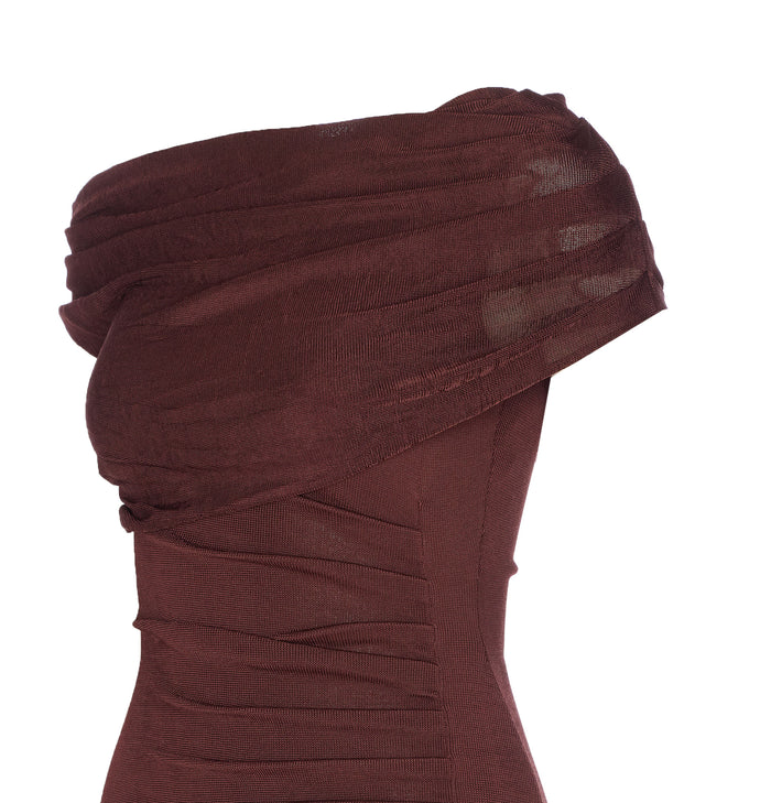 Self Portrait Dresses Brown Viscose