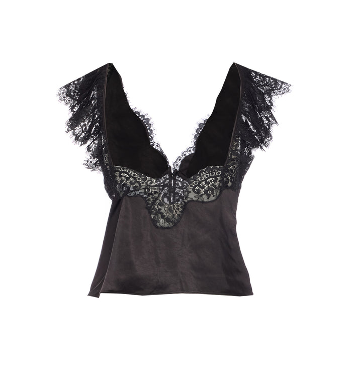 Self Portrait Top Black Polyester