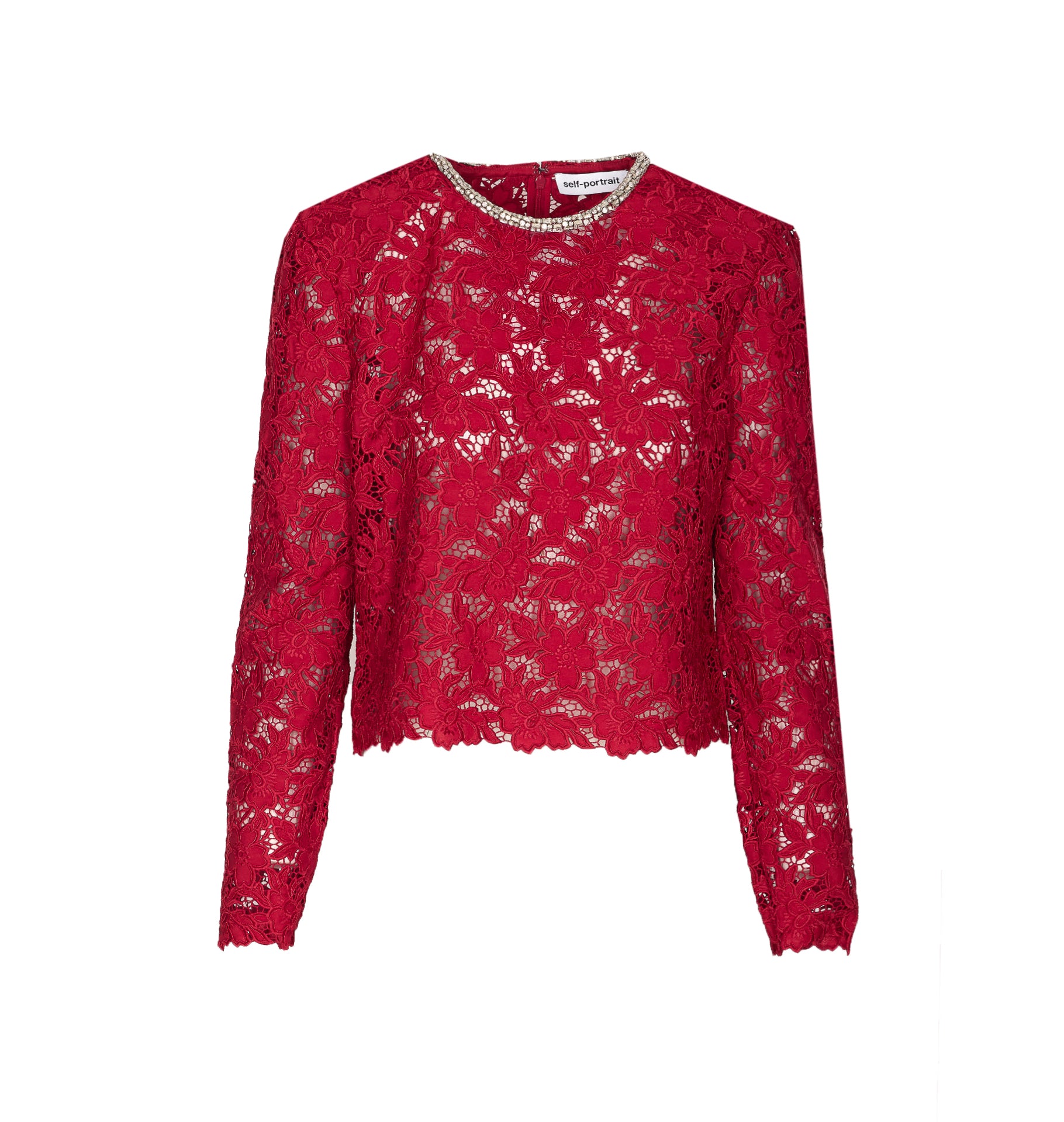 Self Portrait Top Red Polyester