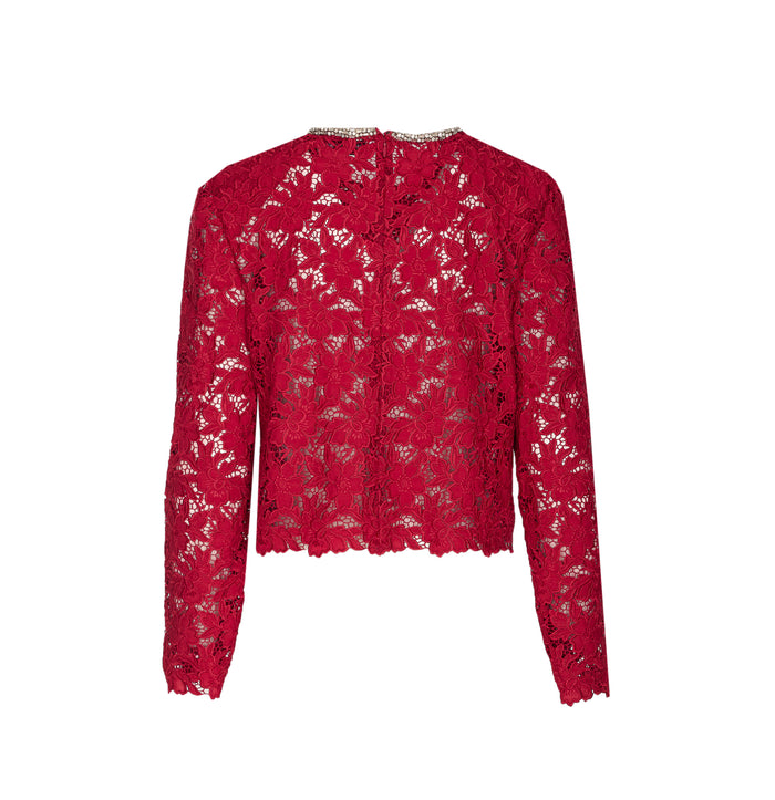 Self Portrait Top Red Polyester