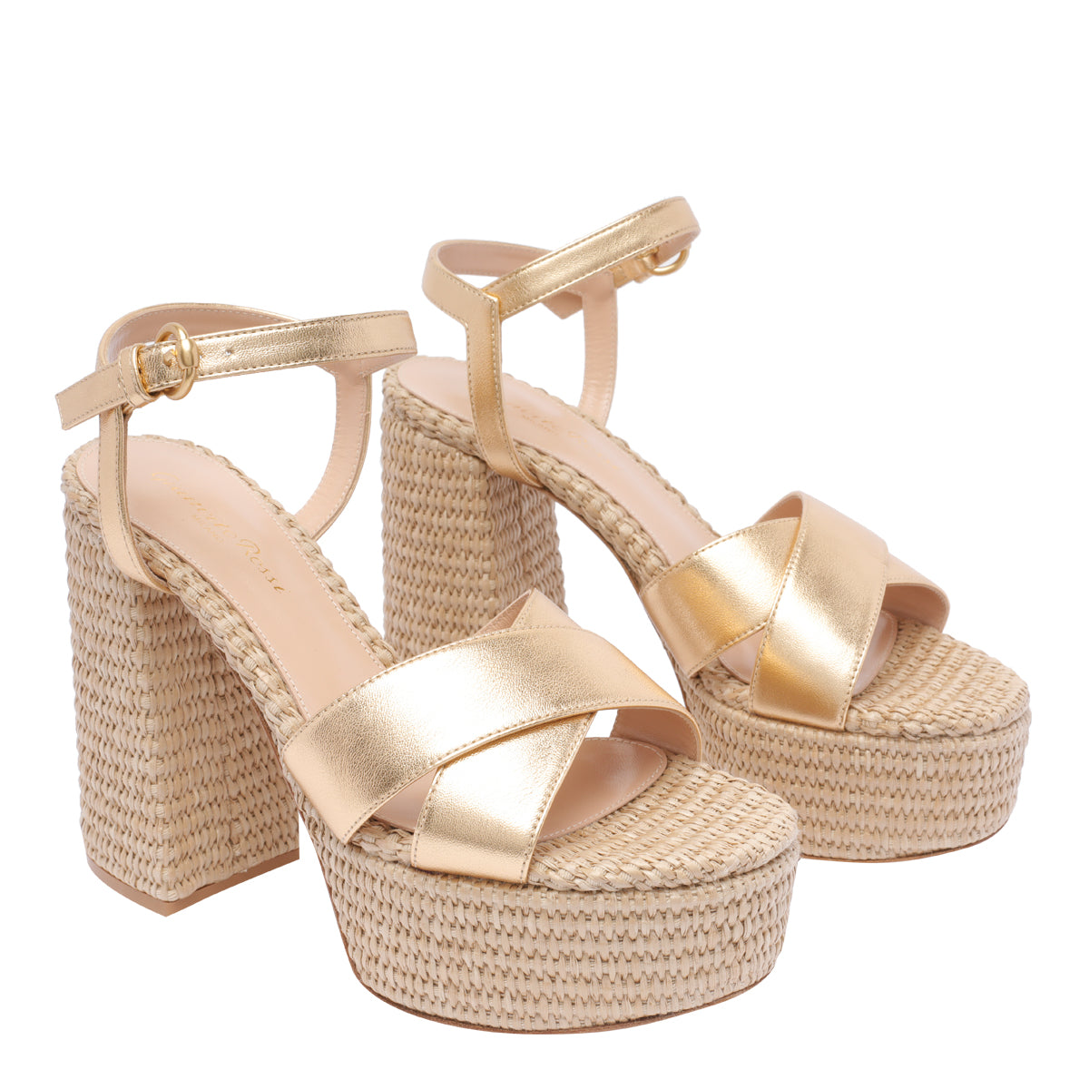 Gianvito Rossi With Heel Beige Calf Leather/leather Sole