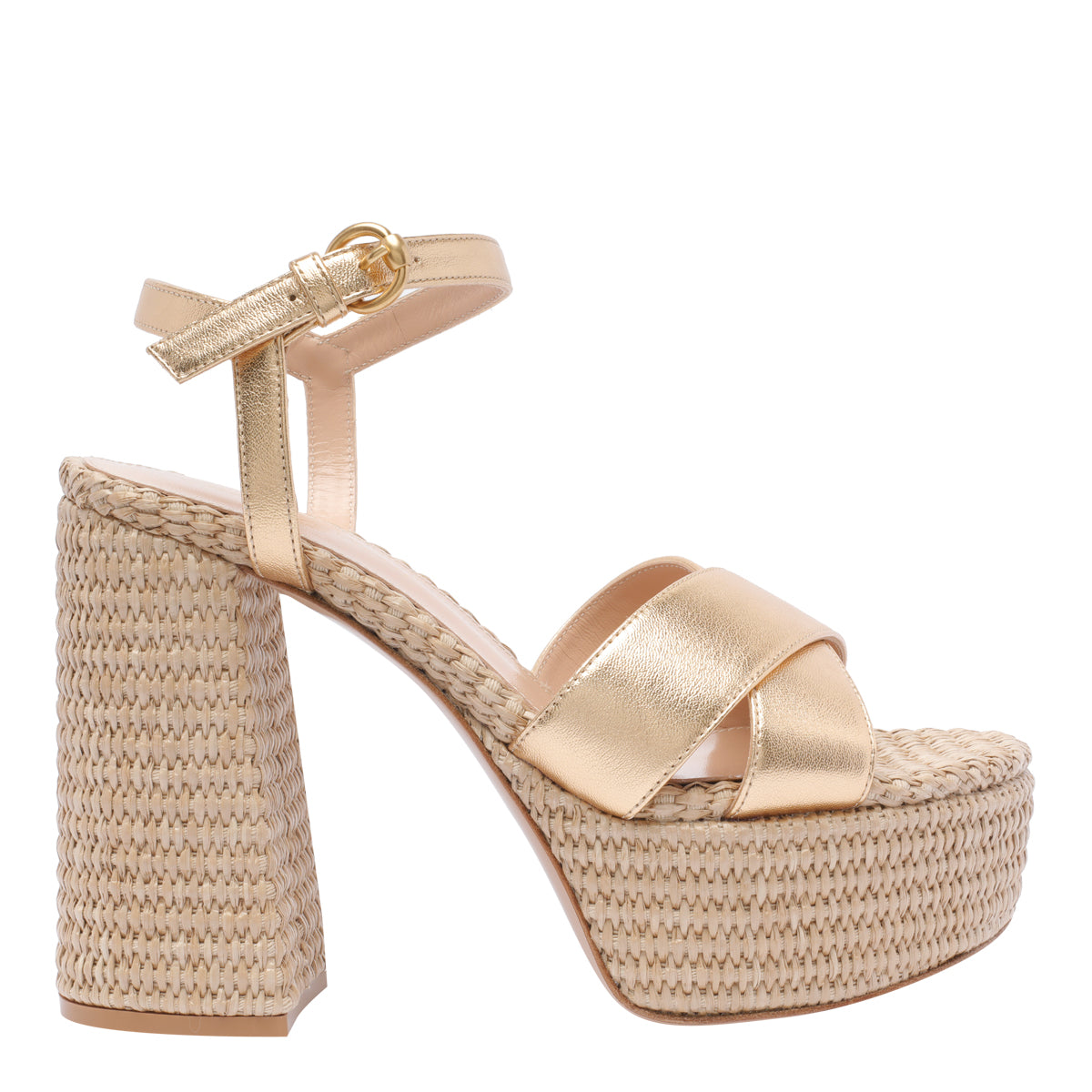 Gianvito Rossi With Heel Beige Calf Leather/leather Sole
