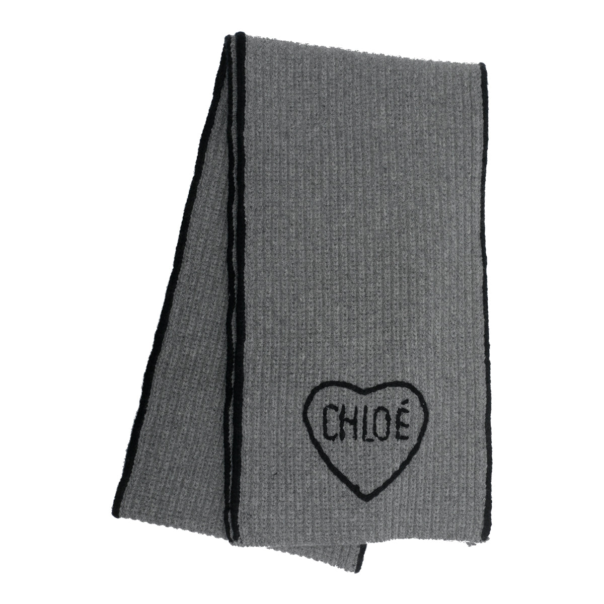 Chloè Scarfs Grey Virgin Wool Cashmere