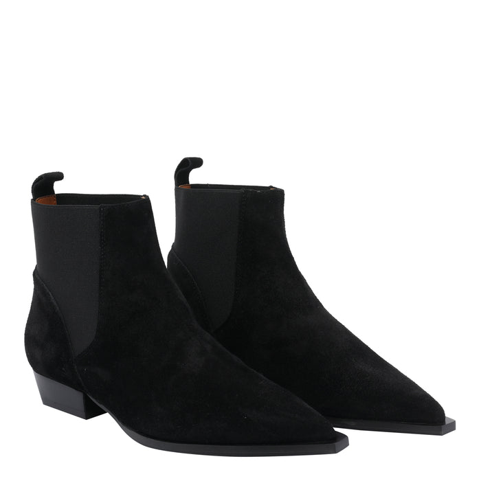 Angel Alarcon Boots Black Suede Leather/rubber Sole