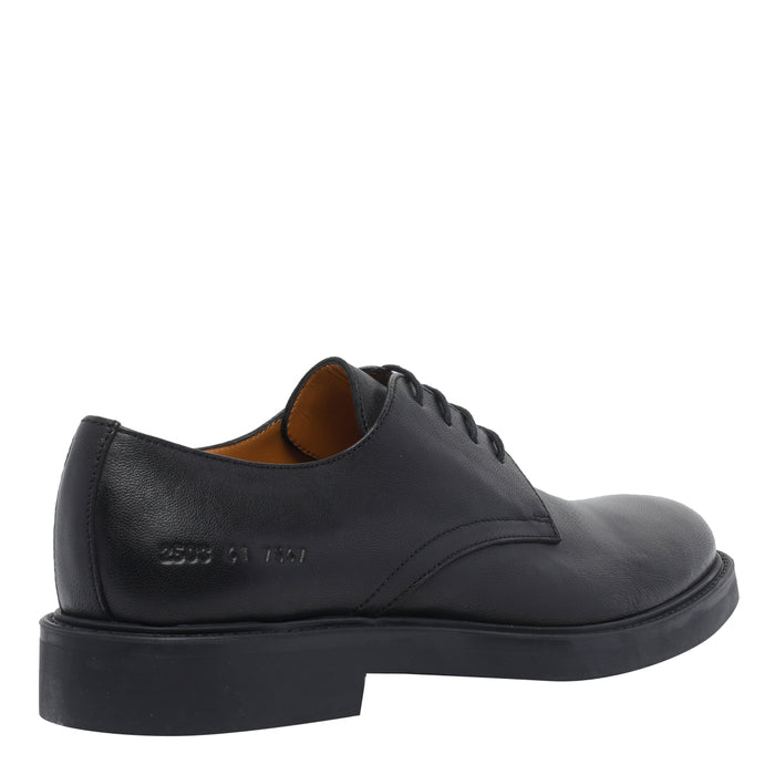 Common Projects Flat Shoes Black Calf Leather/rubber Sole