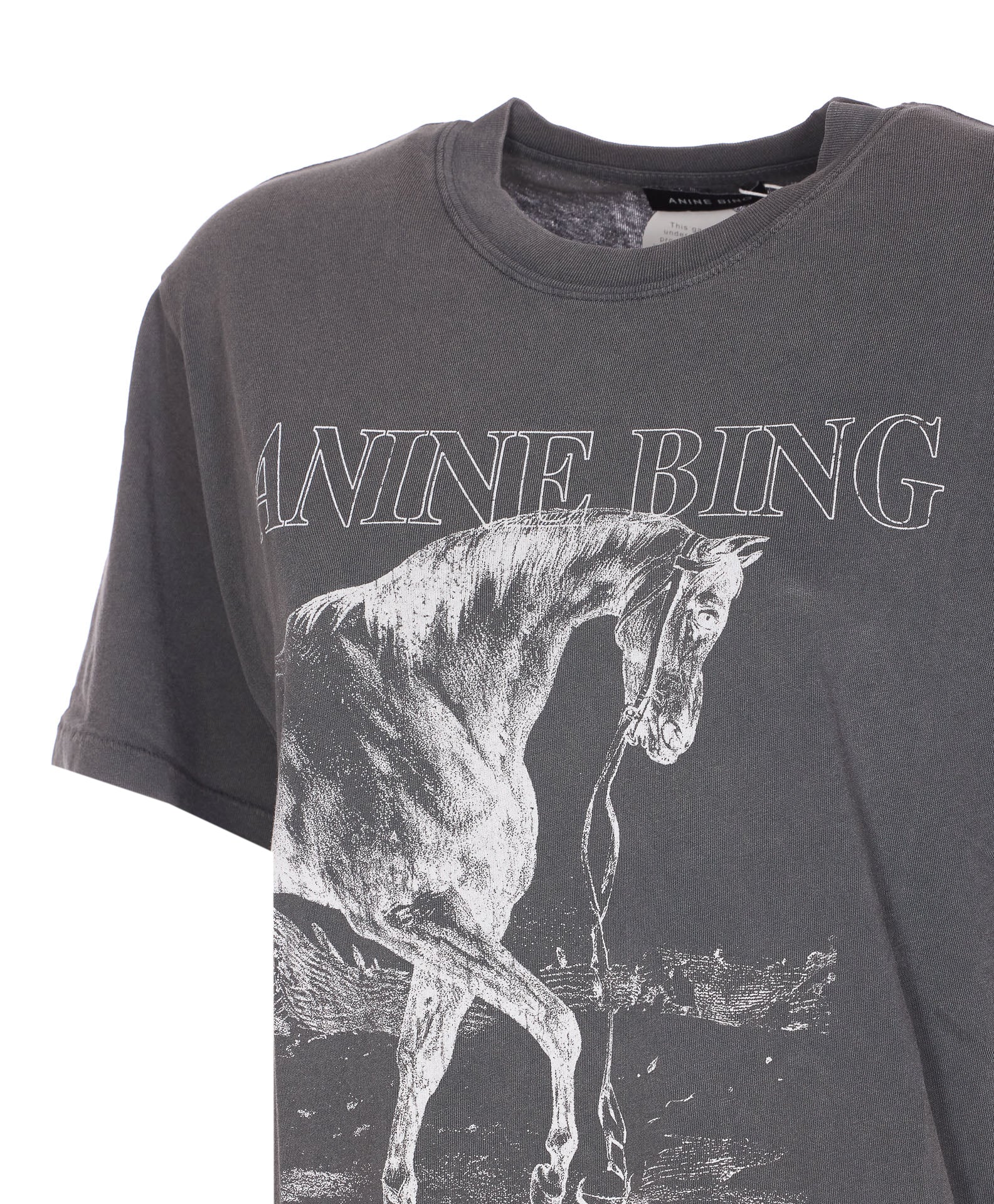 ANINE BING T-shirts and Polos Grey Cotton