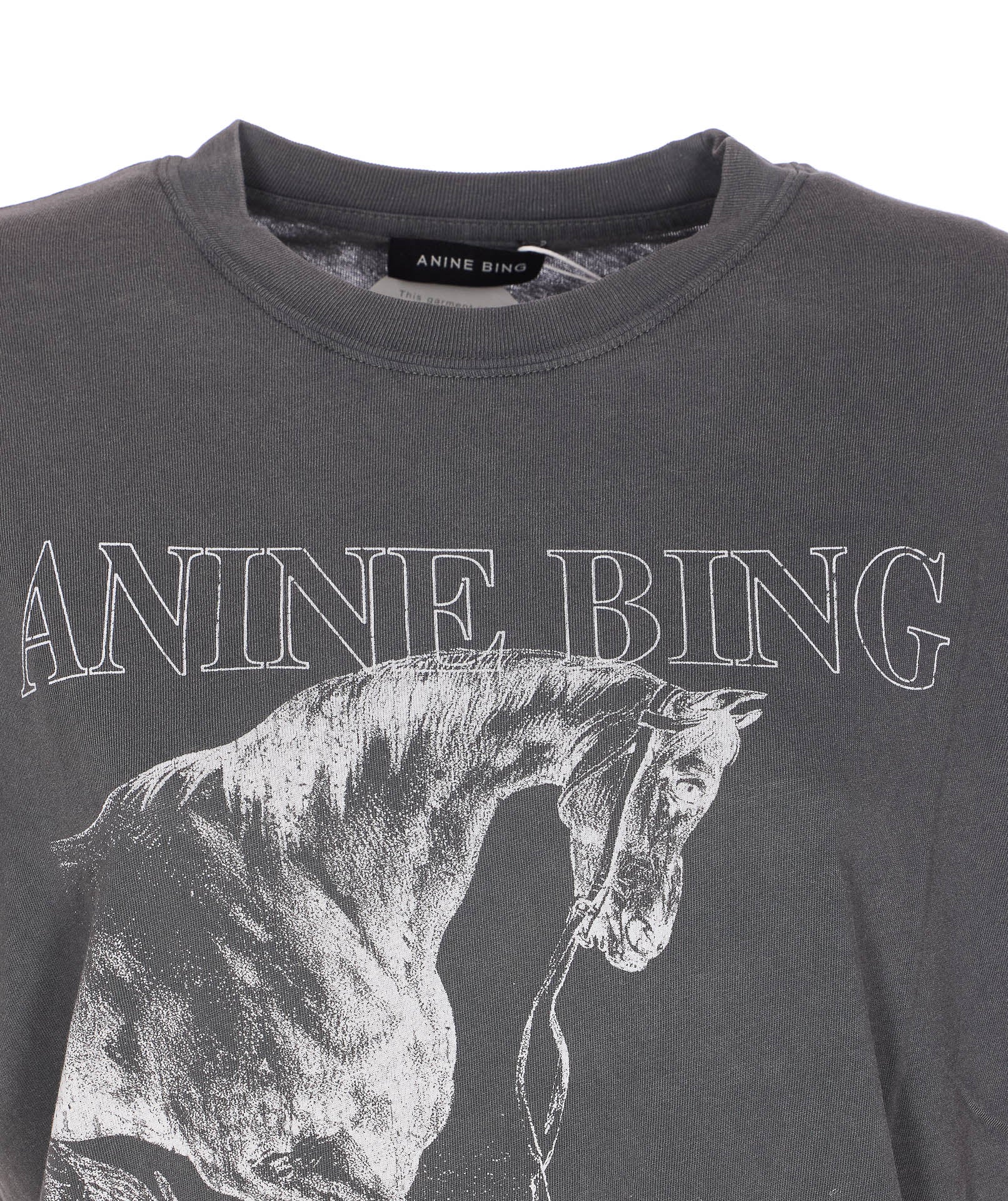 ANINE BING T-shirts and Polos Grey Cotton