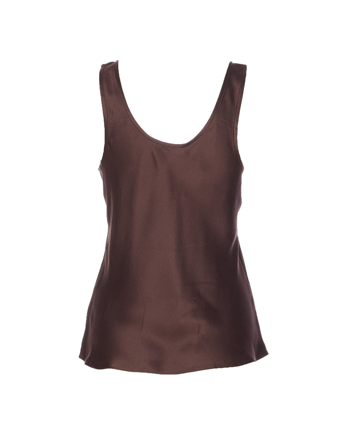 ANINE BING Top Brown Silk