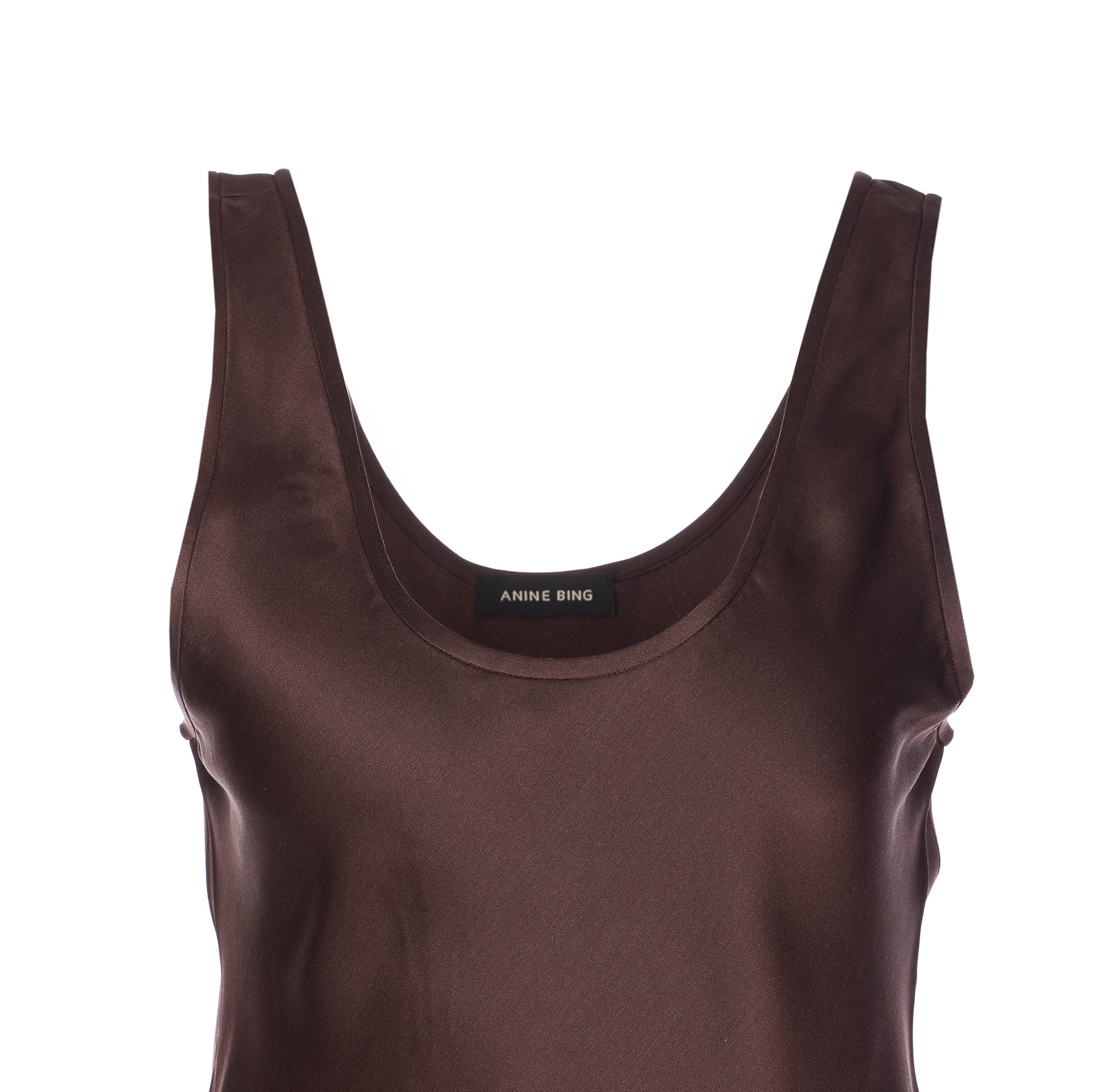 ANINE BING Top Brown Silk