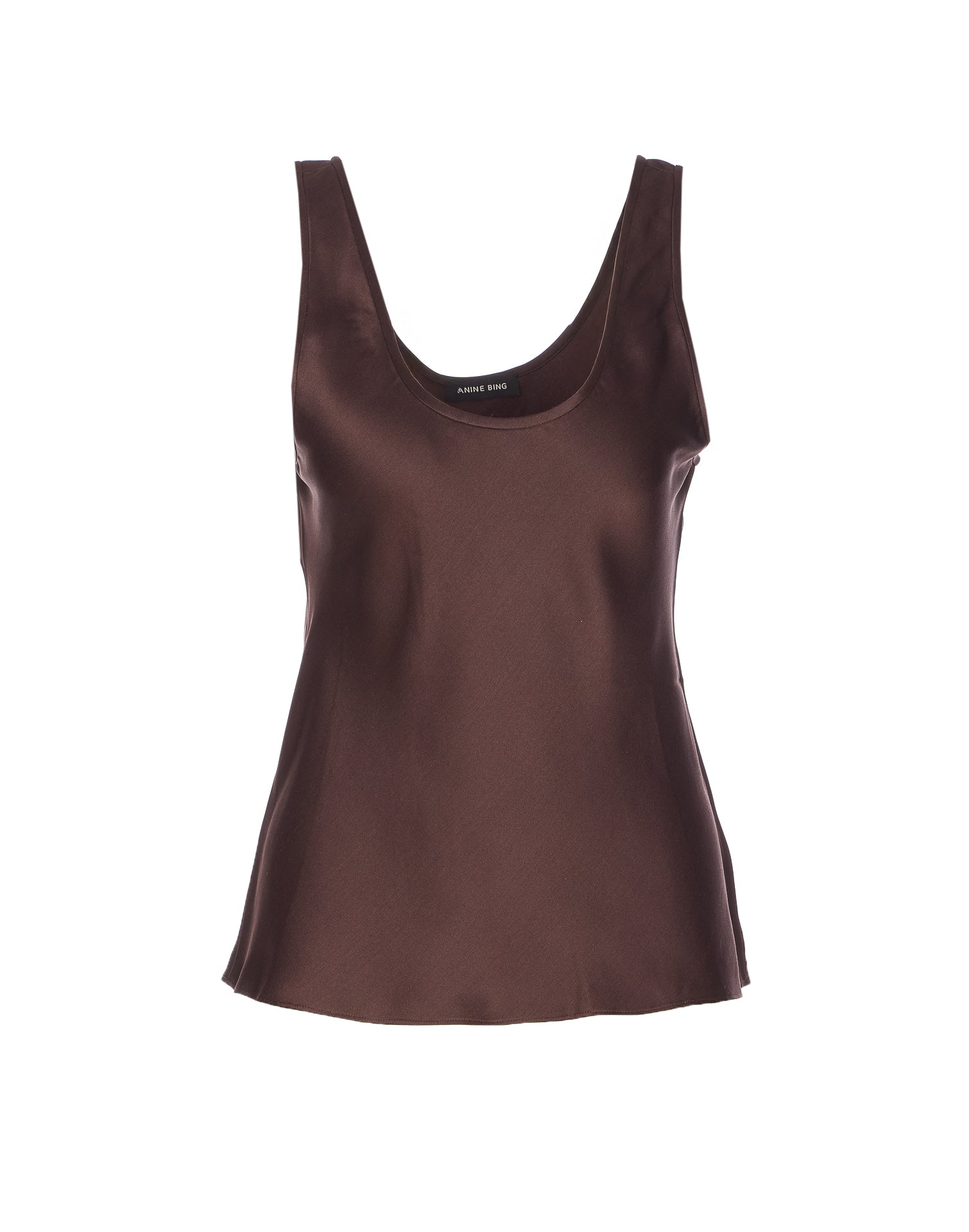 ANINE BING Top Brown Silk