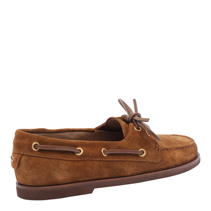 Gianvito Rossi Flat shoes Brown Suede Leather/rubber Sole
