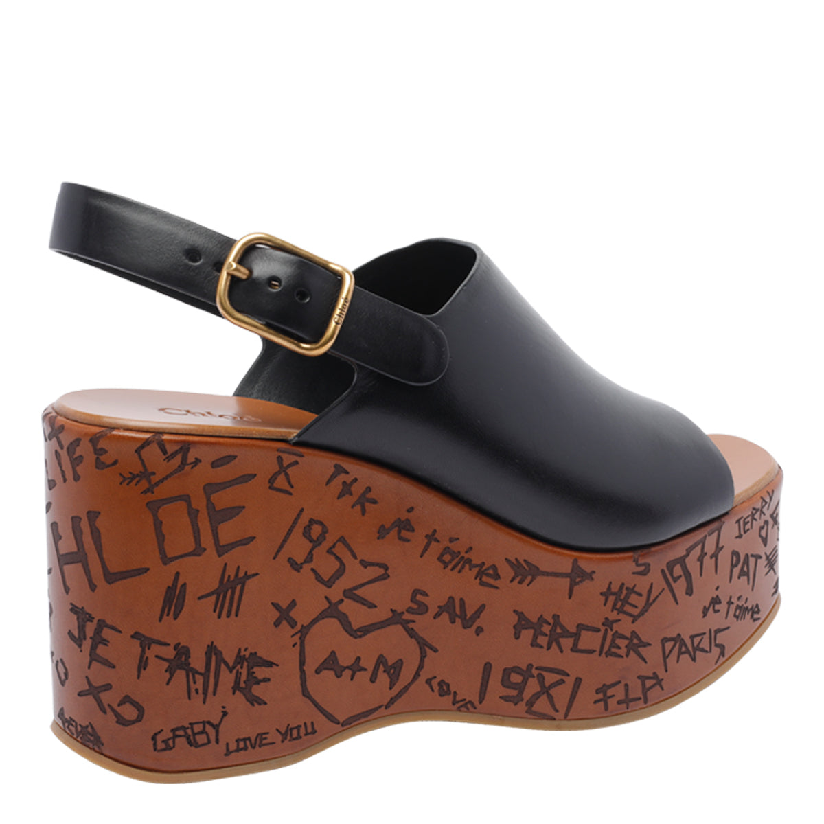 Chloè Sandals Black Calf Leather/rubber Sole