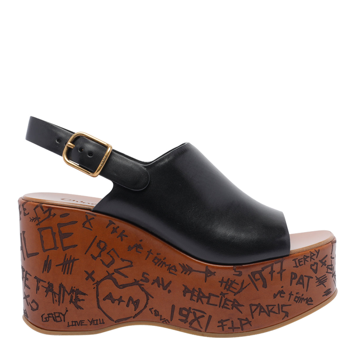 Chloè Sandals Black Calf Leather/rubber Sole