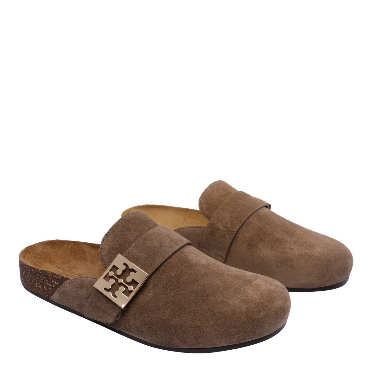 Tory Burch Sandals Brown Suede Leather/rubber Sole