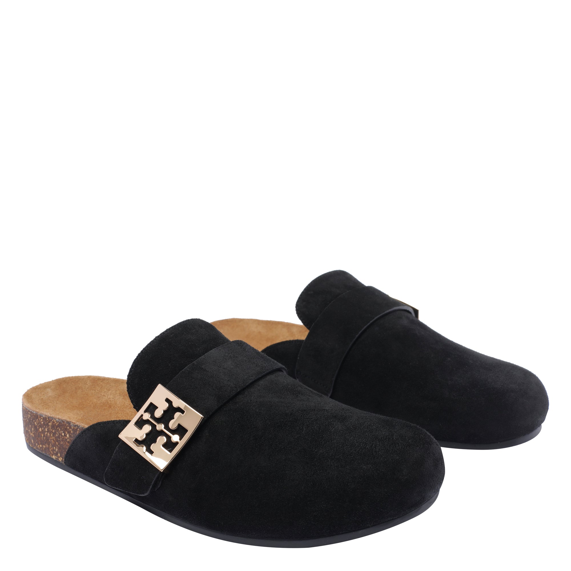 Tory Burch Sandals Black Suede Leather/rubber Sole