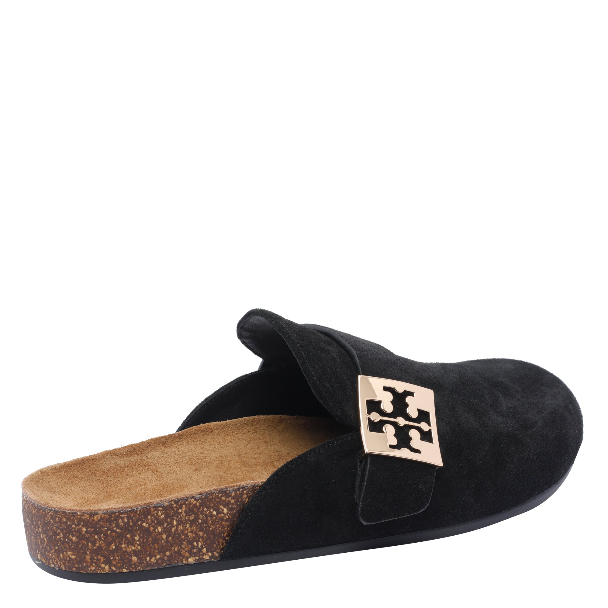 Tory Burch Sandals Black Suede Leather/rubber Sole