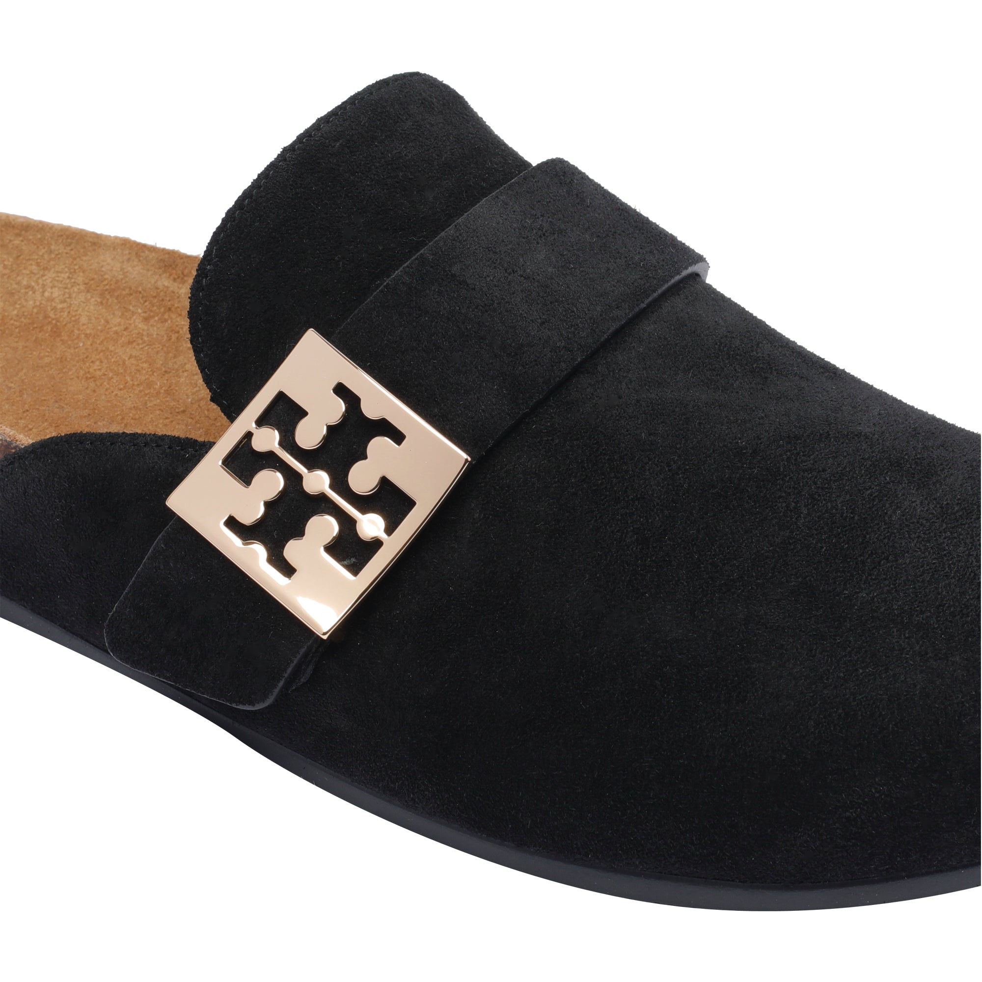 Tory Burch Sandals Black Suede Leather/rubber Sole