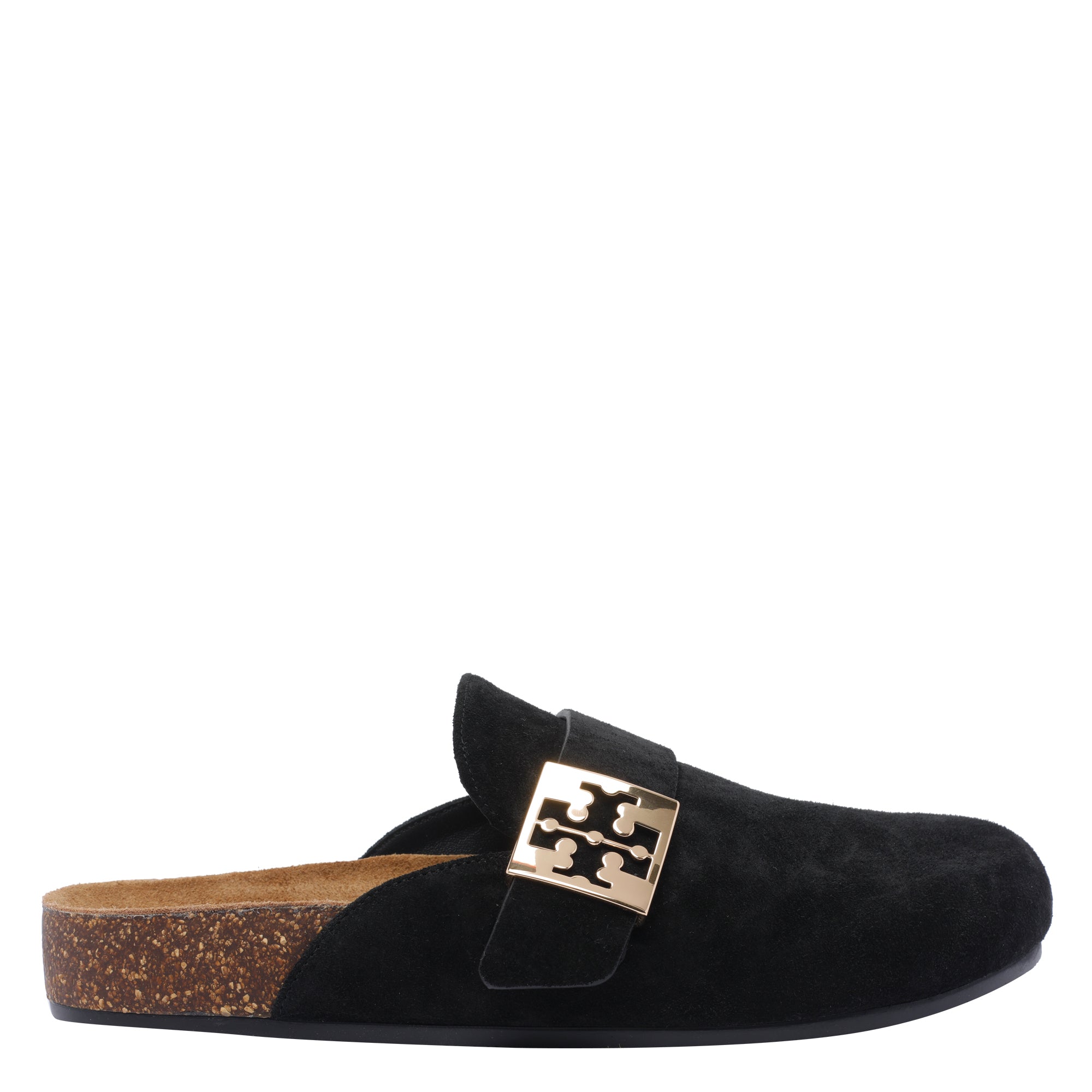 Tory Burch Sandals Black Suede Leather/rubber Sole