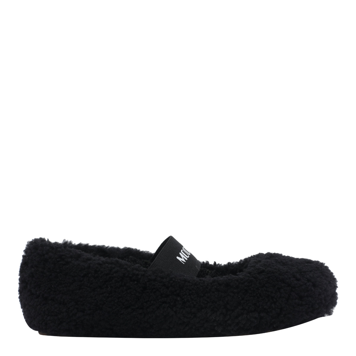 Moon Boot Flat shoes Black Shearling/rubber Sole