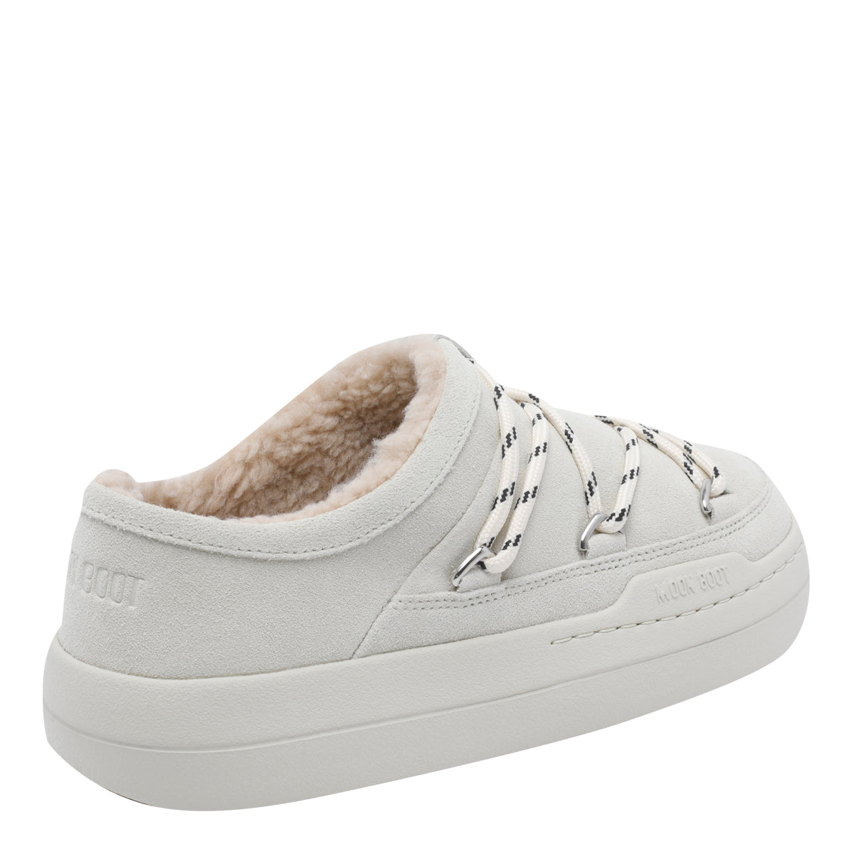 Moon Boot Sandals White Calf Leather/rubber Sole