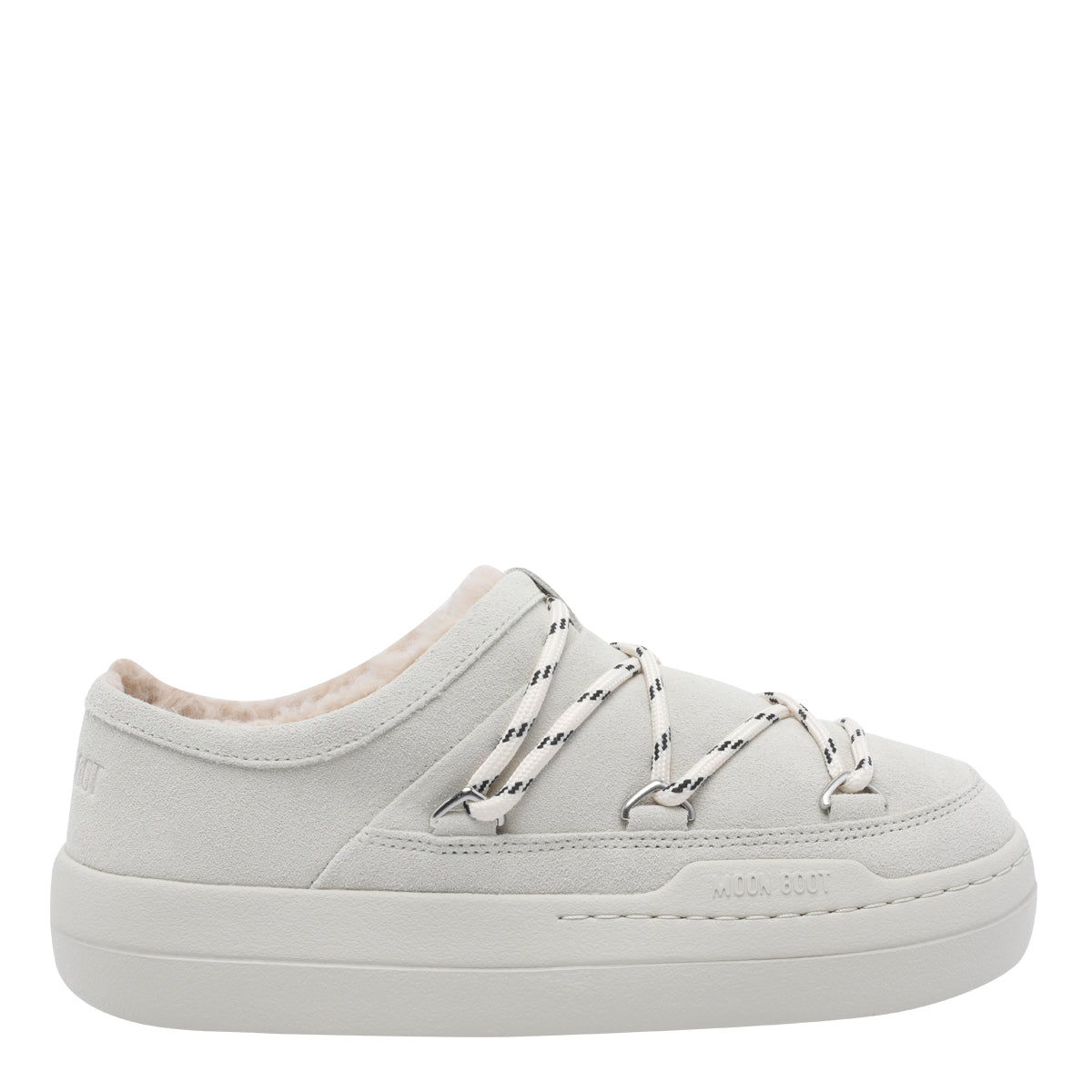 Moon Boot Sandals White Calf Leather/rubber Sole