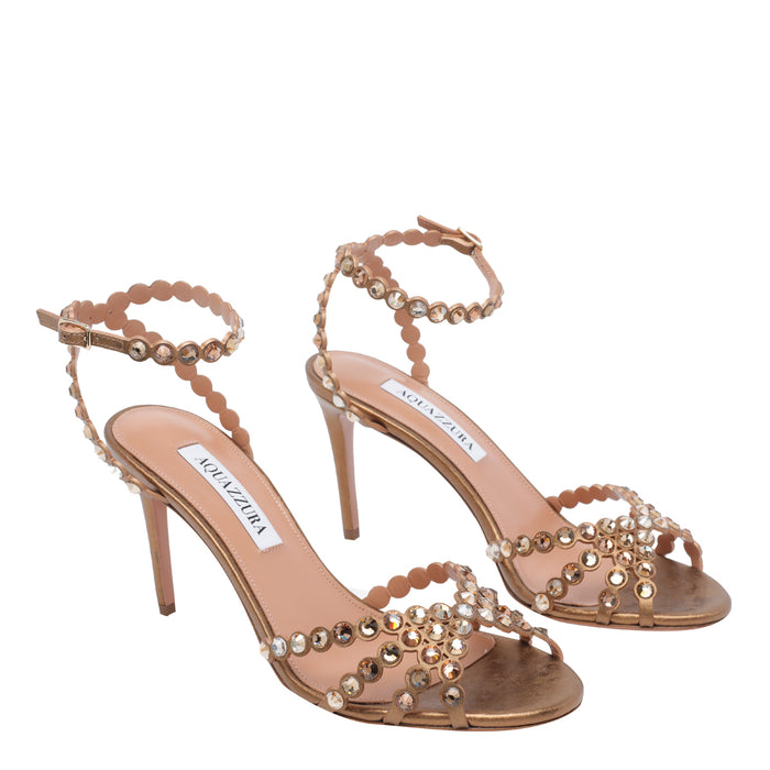 Aquazzura Sandals Golden Calf Leather/leather Sole