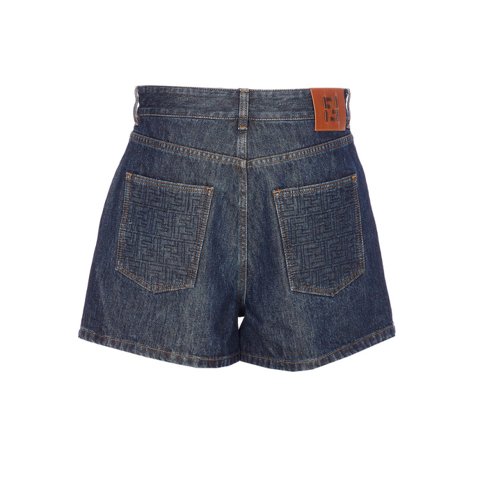Fendi Shorts Blue Cotton