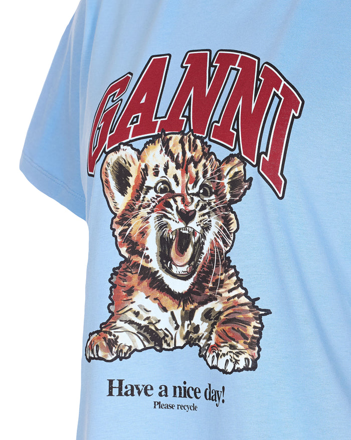 GANNI T-shirts and Polos Blue Organic Cotton