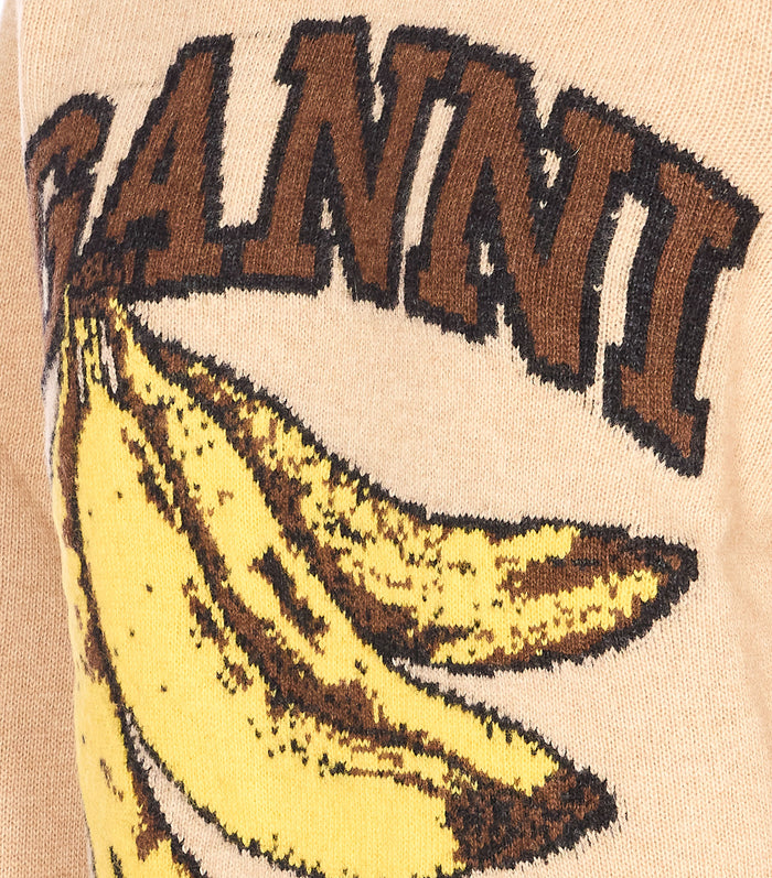 Ganni Sweaters Beige Recycled Wool