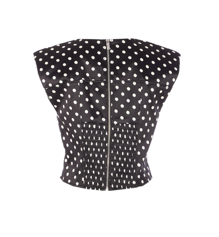 GANNI Top Black Recycled Polyester