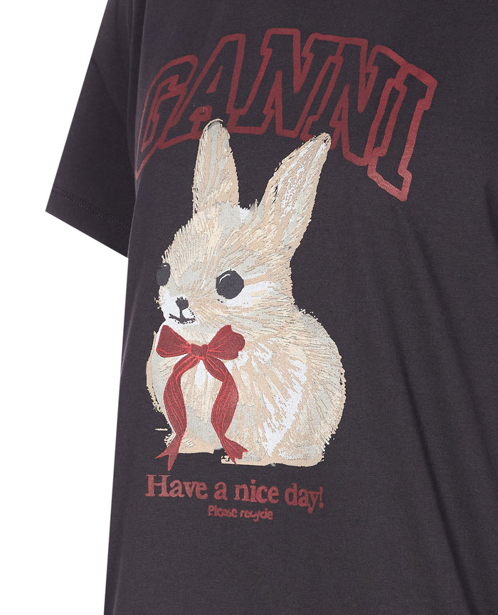 GANNI T-shirts and Polos Black Organic Cotton