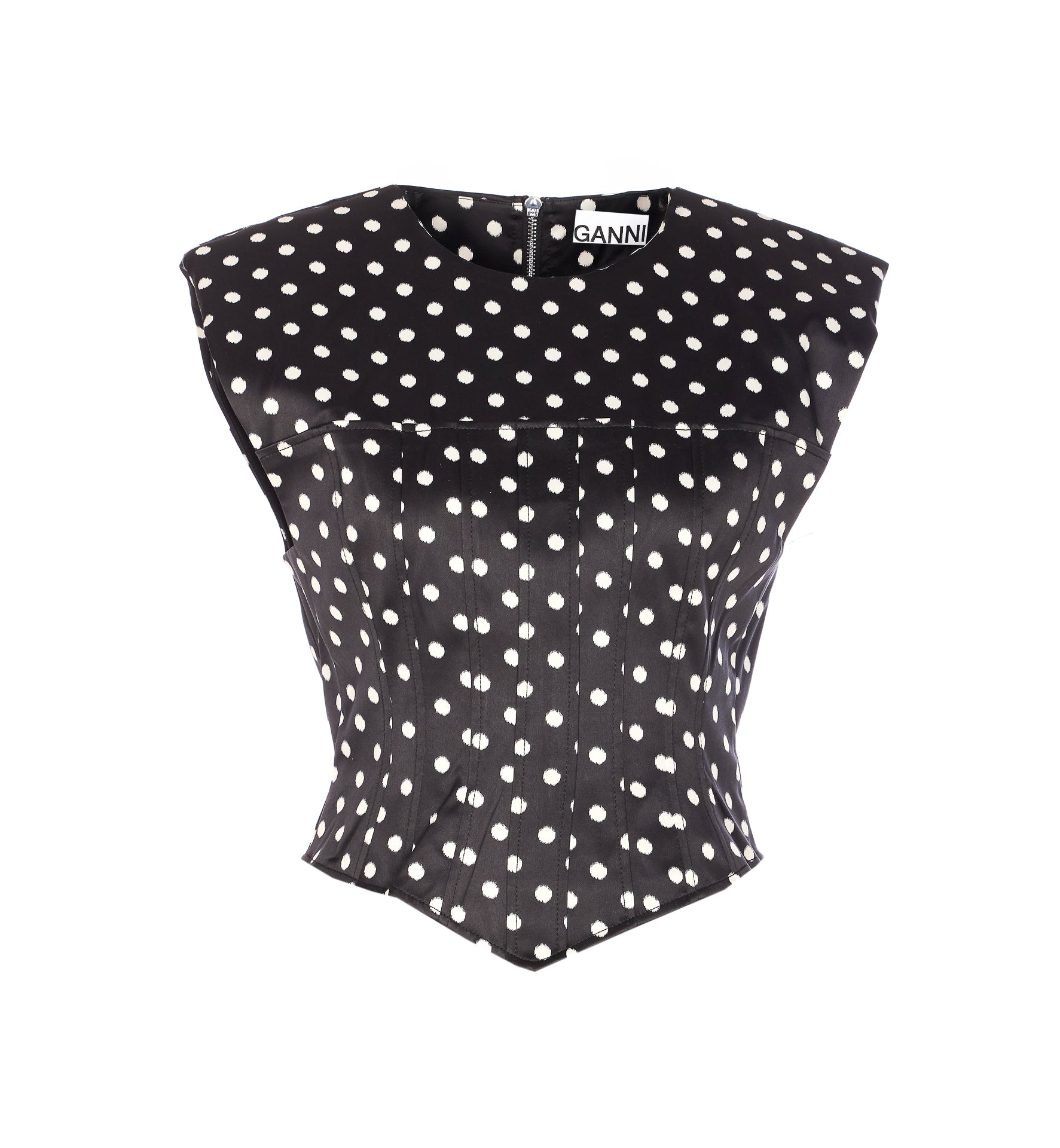 GANNI Top Black Recycled Polyester