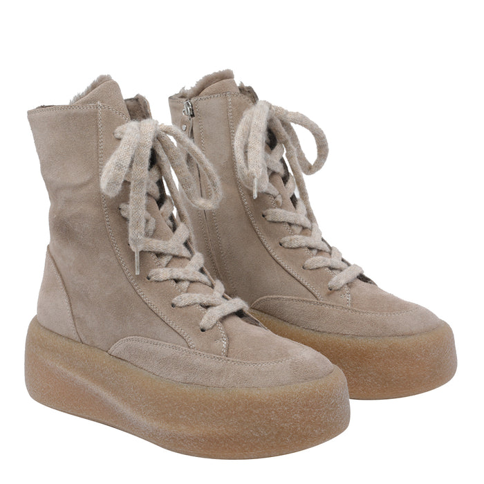 Vic Matie Boots Beige Suede Leather/rubber Sole