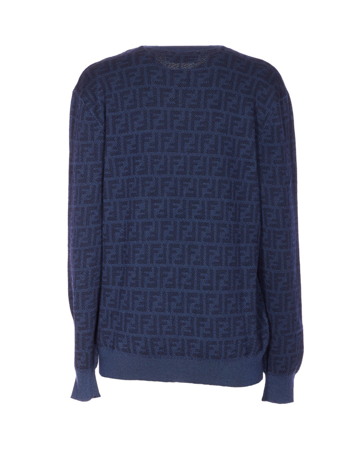 Fendi Sweaters Blue Wool