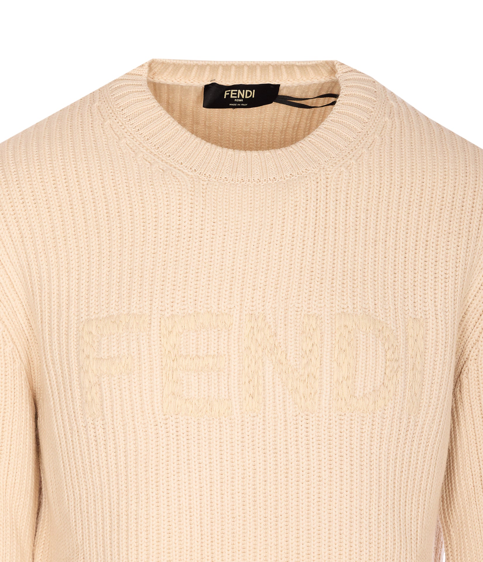 Fendi Sweaters Beige Virgin Wool