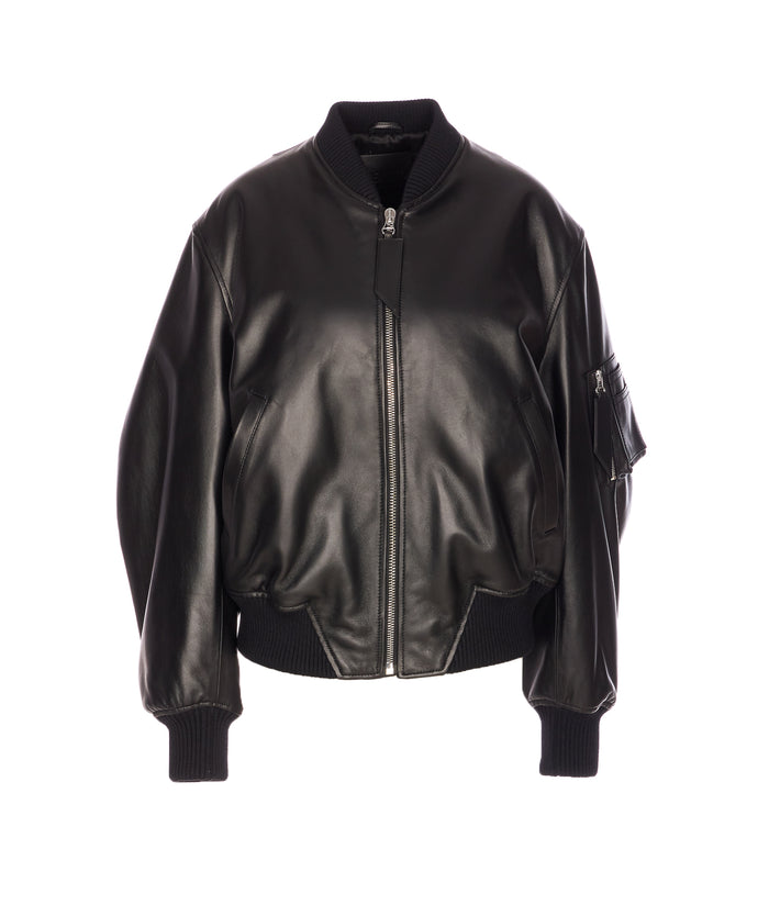 The Attico Coats Black Lambskin