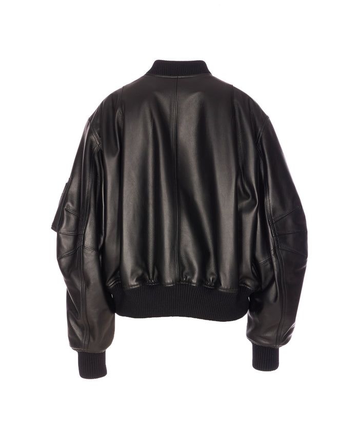 The Attico Coats Black Lambskin