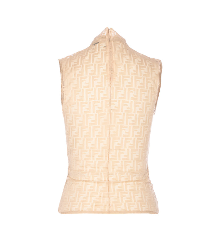 Fendi Top Beige Polyamide
