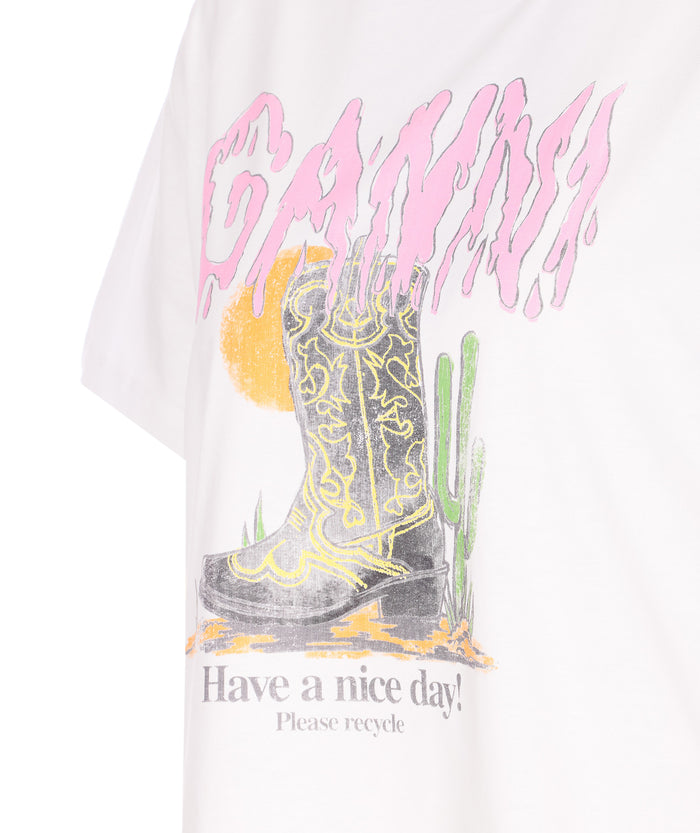 GANNI T-shirts and Polos White Organic Cotton