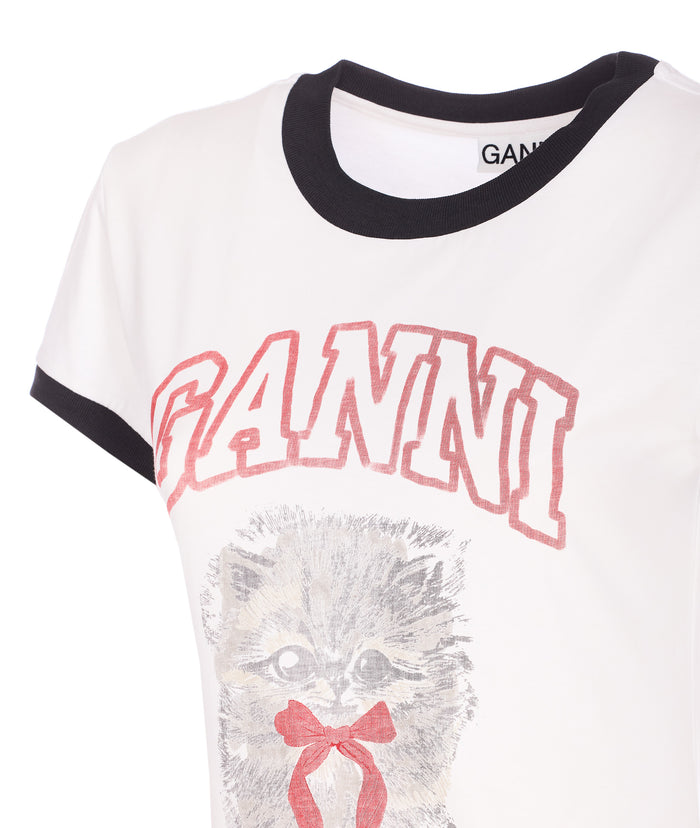 GANNI T-shirts and Polos White Organic Cotton