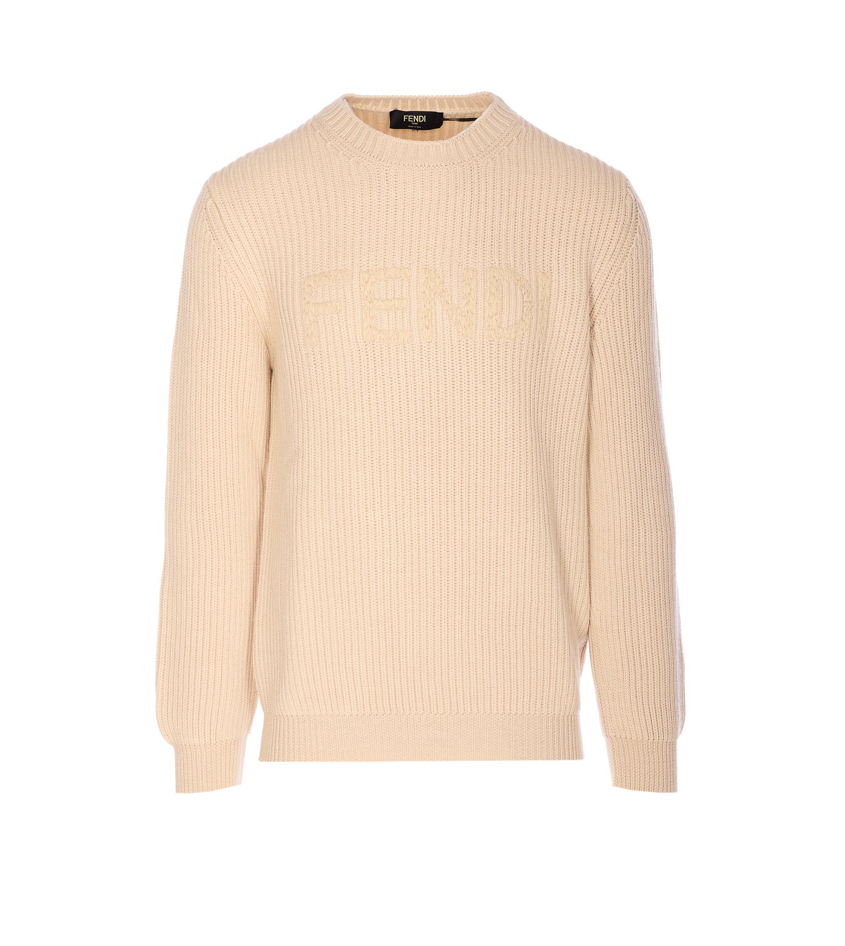 Fendi Sweaters Beige Virgin Wool