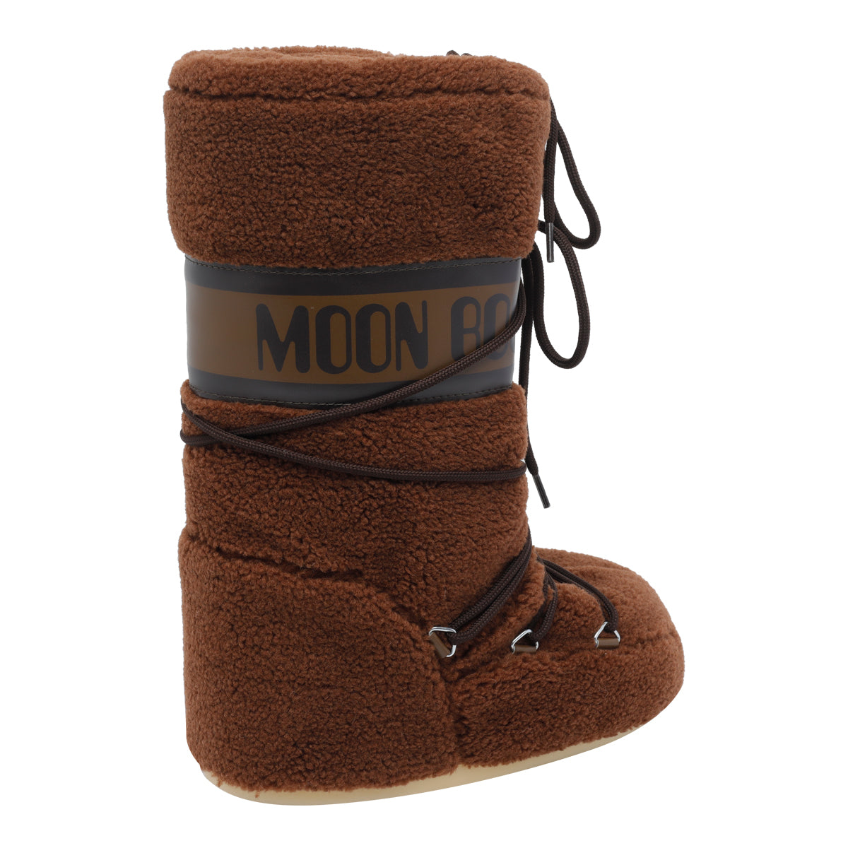 Moon Boot Brown Faux Fur/rubber Sole