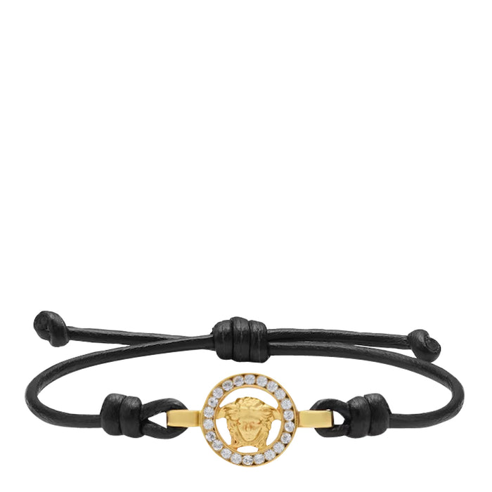 Versace Bijoux Black Lamb Leather Brass