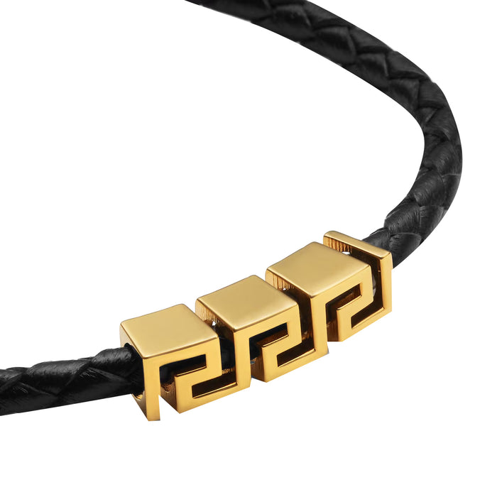 Versace Bijoux Black Calf Leather Brass