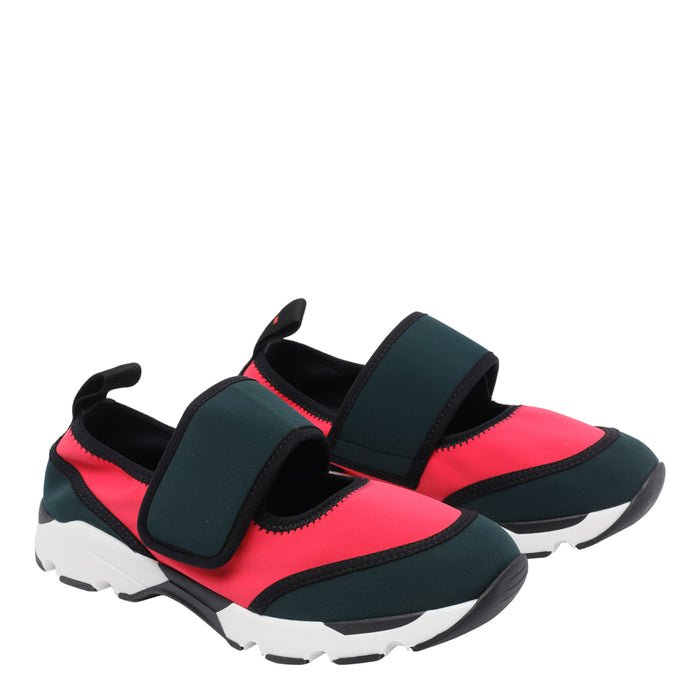 Marni Sneakers Red Fabric/rubber Sole