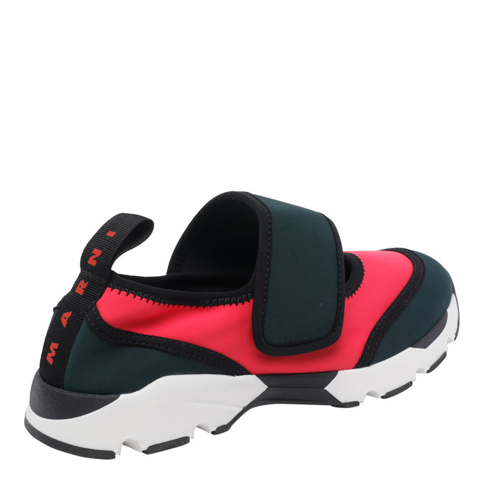 Marni Sneakers Red Fabric/rubber Sole