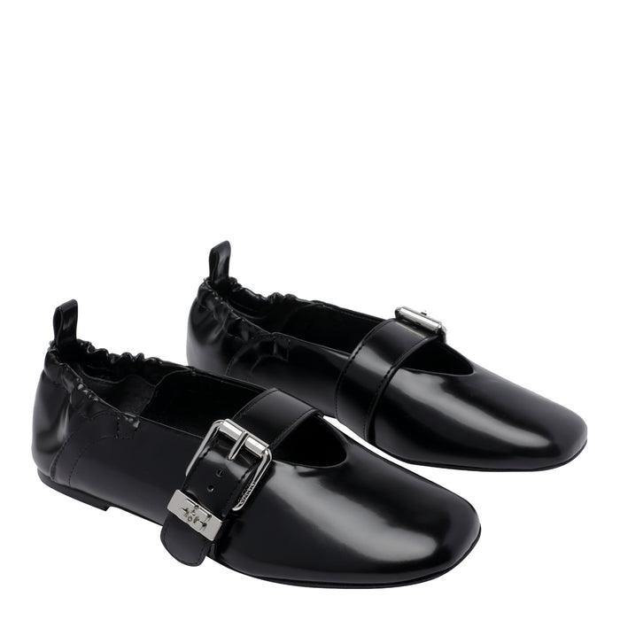 Ganni Flat Shoes Black Synthetic/rubber Sole