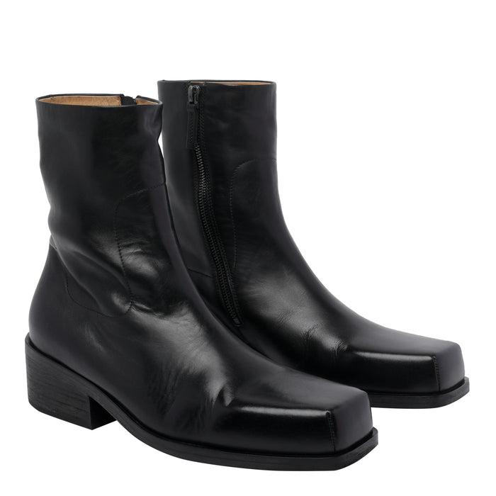 Marsell Boots Black Calf Leather/leather Sole
