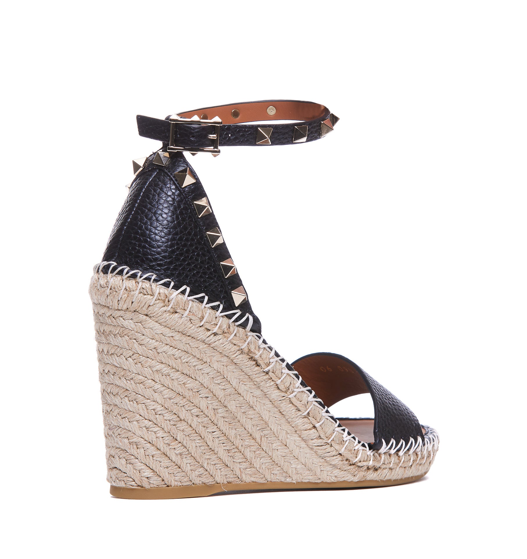 Valentino Garavani Sandals Black Calf Leather/rubber Sole