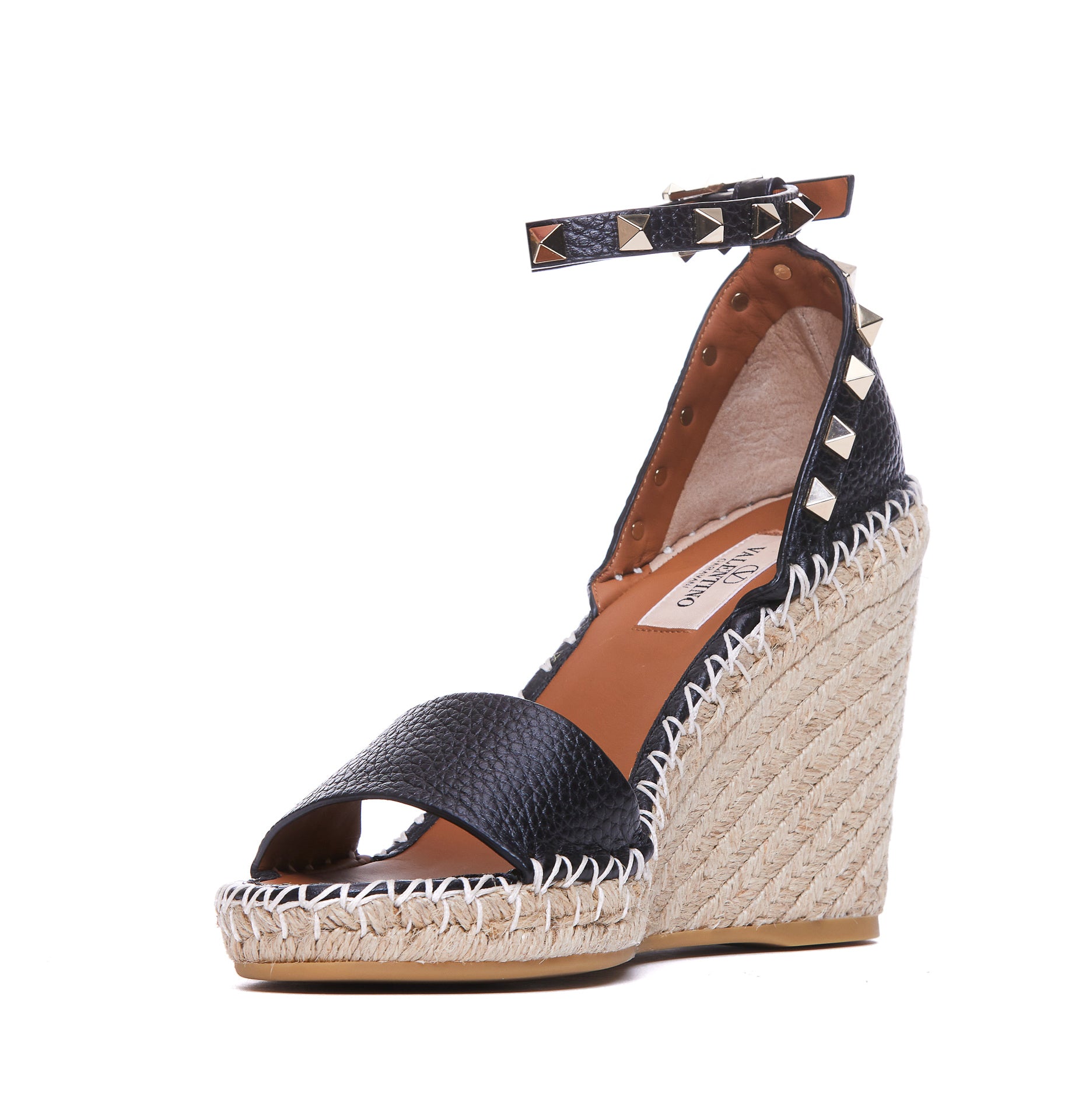 Valentino Garavani Sandals Black Calf Leather/rubber Sole